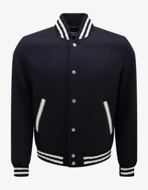 Saint Laurent Black College Teddy Jacket