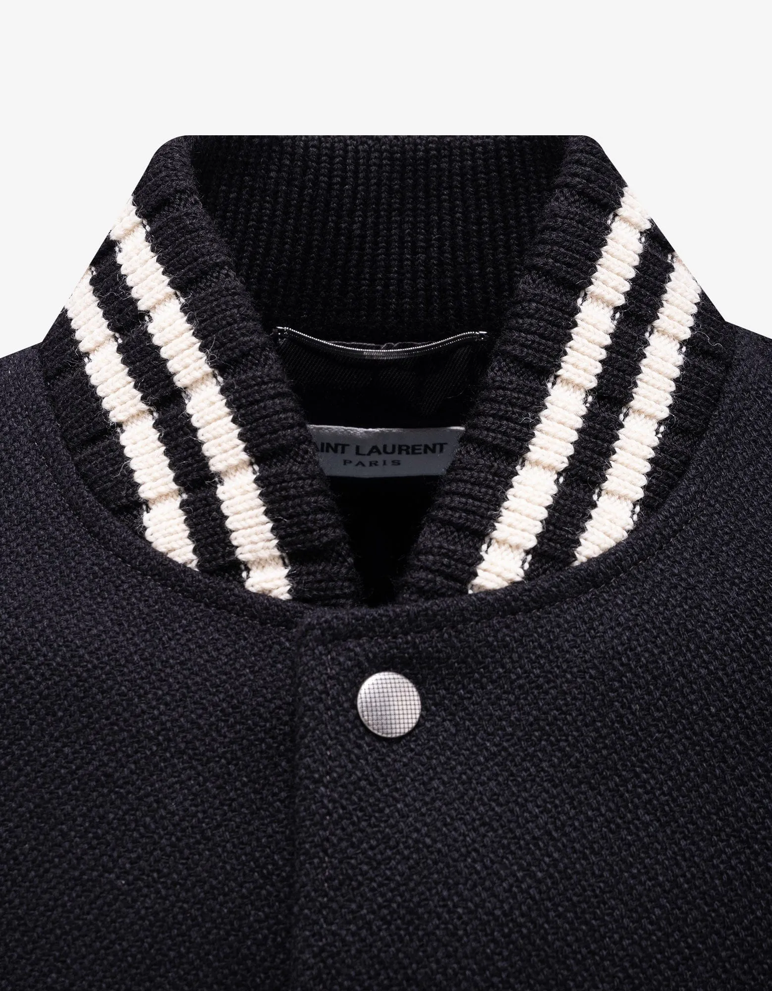 Saint Laurent Black College Teddy Jacket