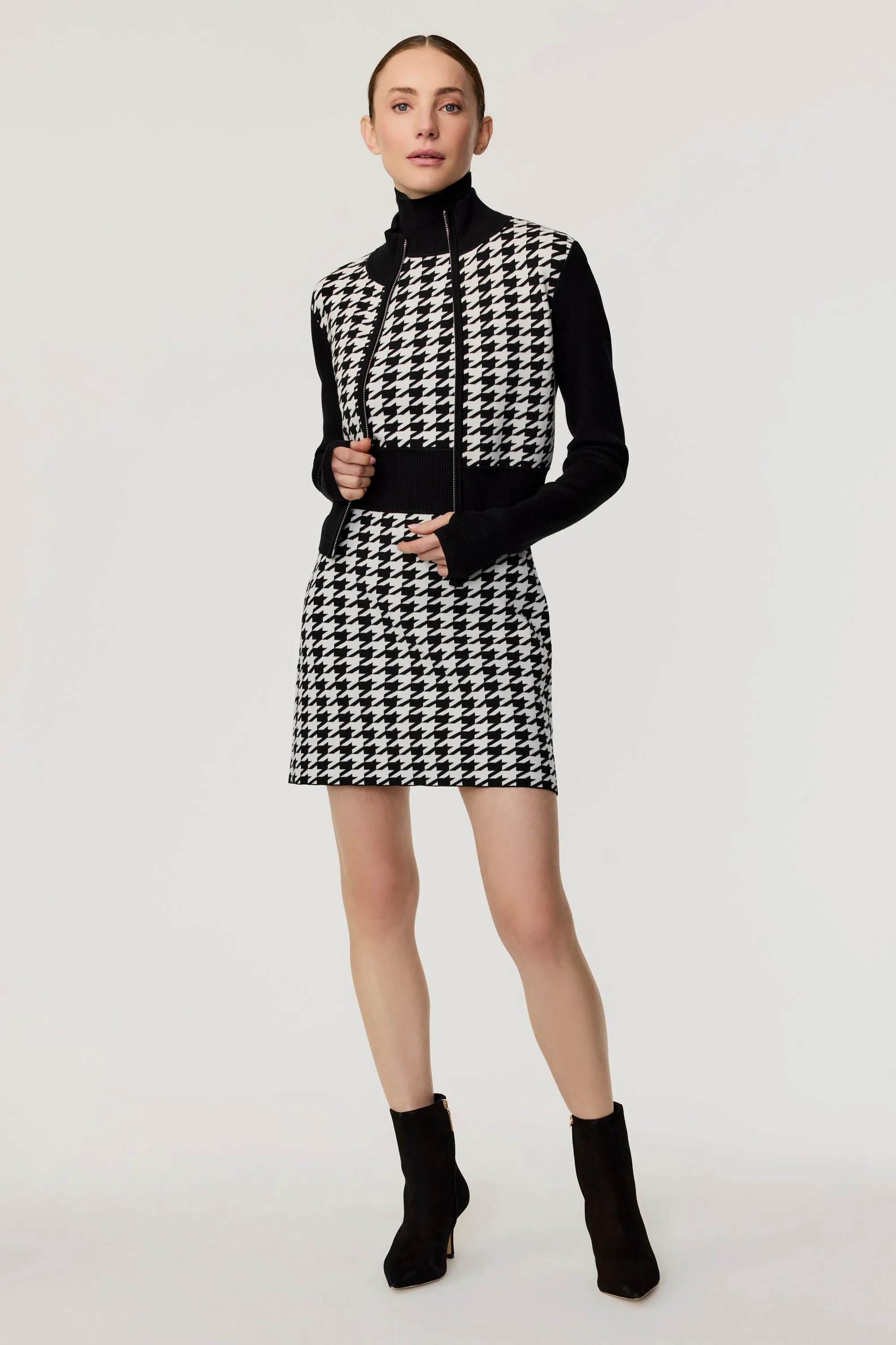 Shelby Houndstooth Mini Dress