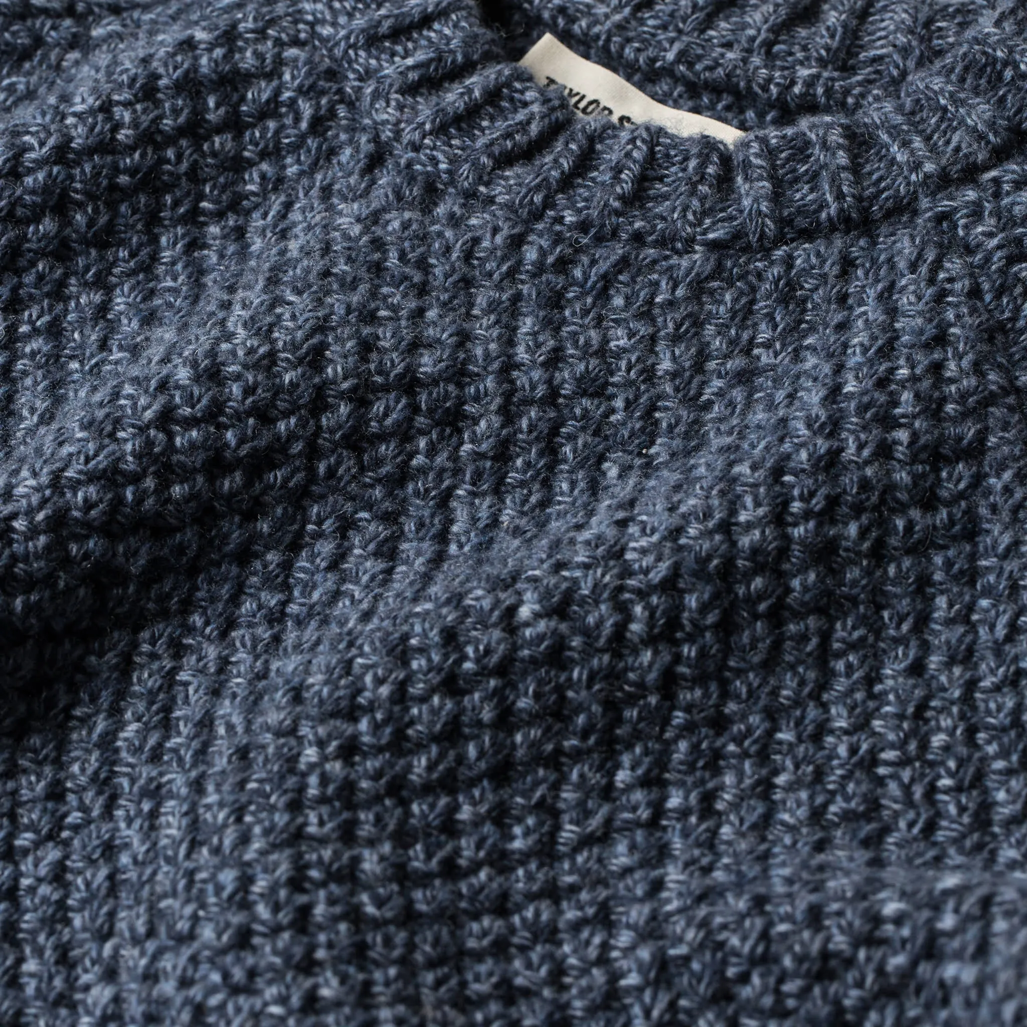 The Fisherman Sweater in Navy Melange