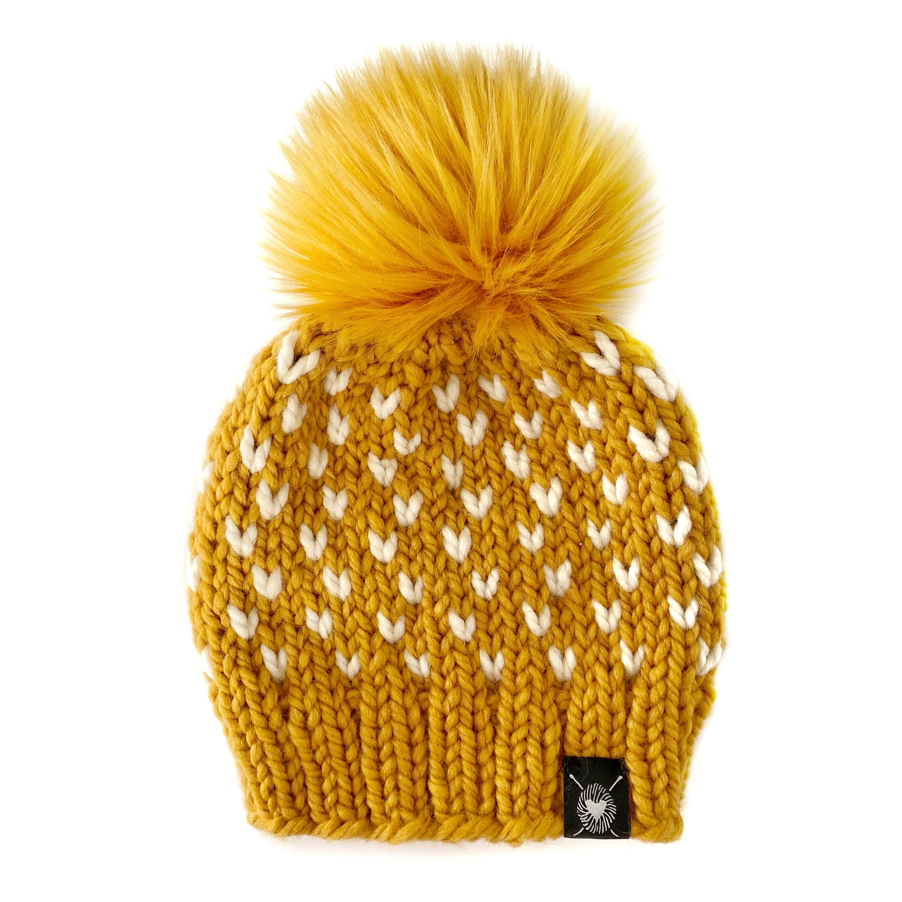 Tiny Hearts Faux Fur Pom-Pom Beanie in I've Got Sunshine Baby/Youth