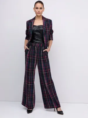 Tweed High-Waisted Wide-Leg Pant