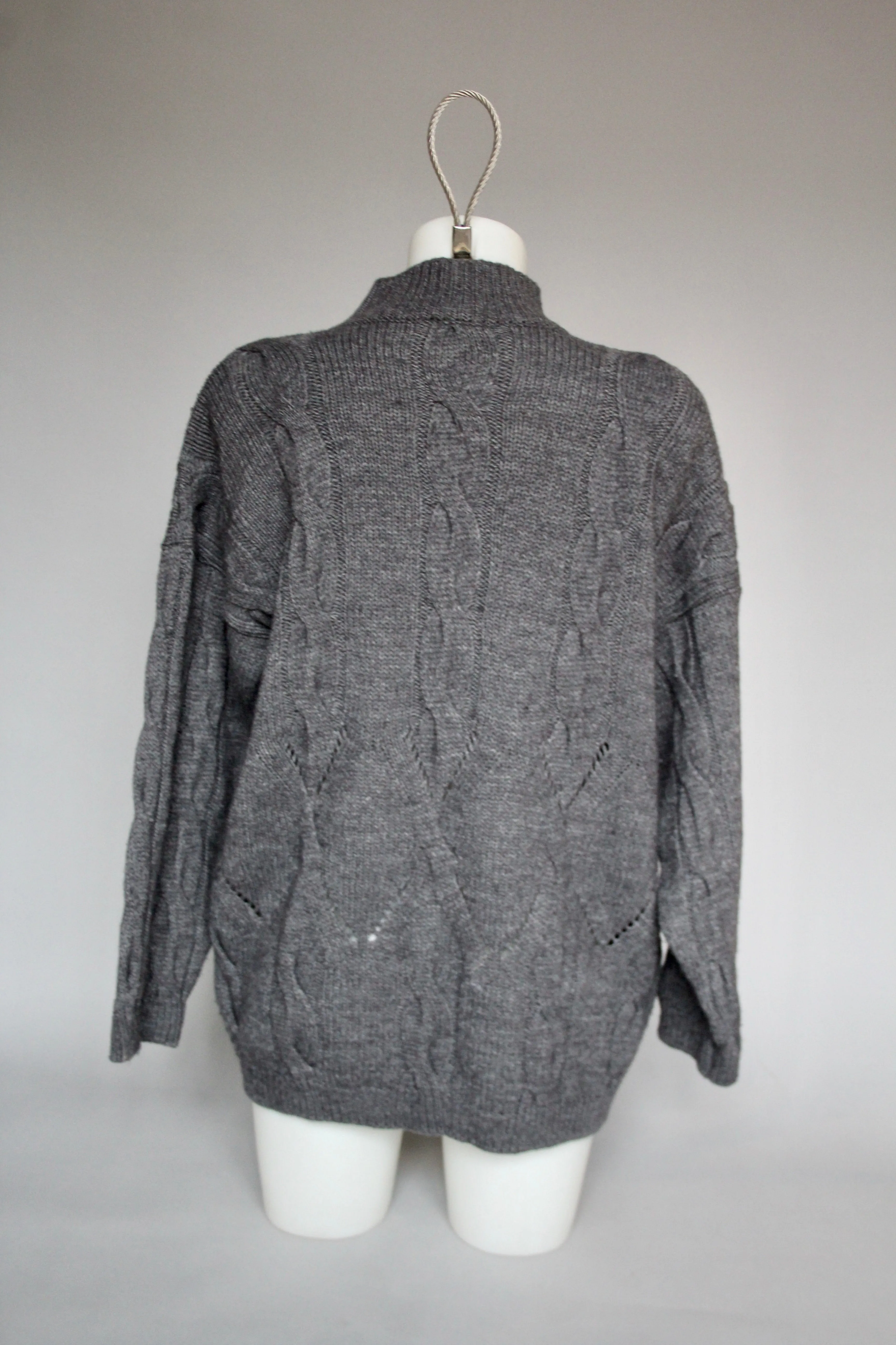 Vintage Charcoal Grey Mock Neck - XL