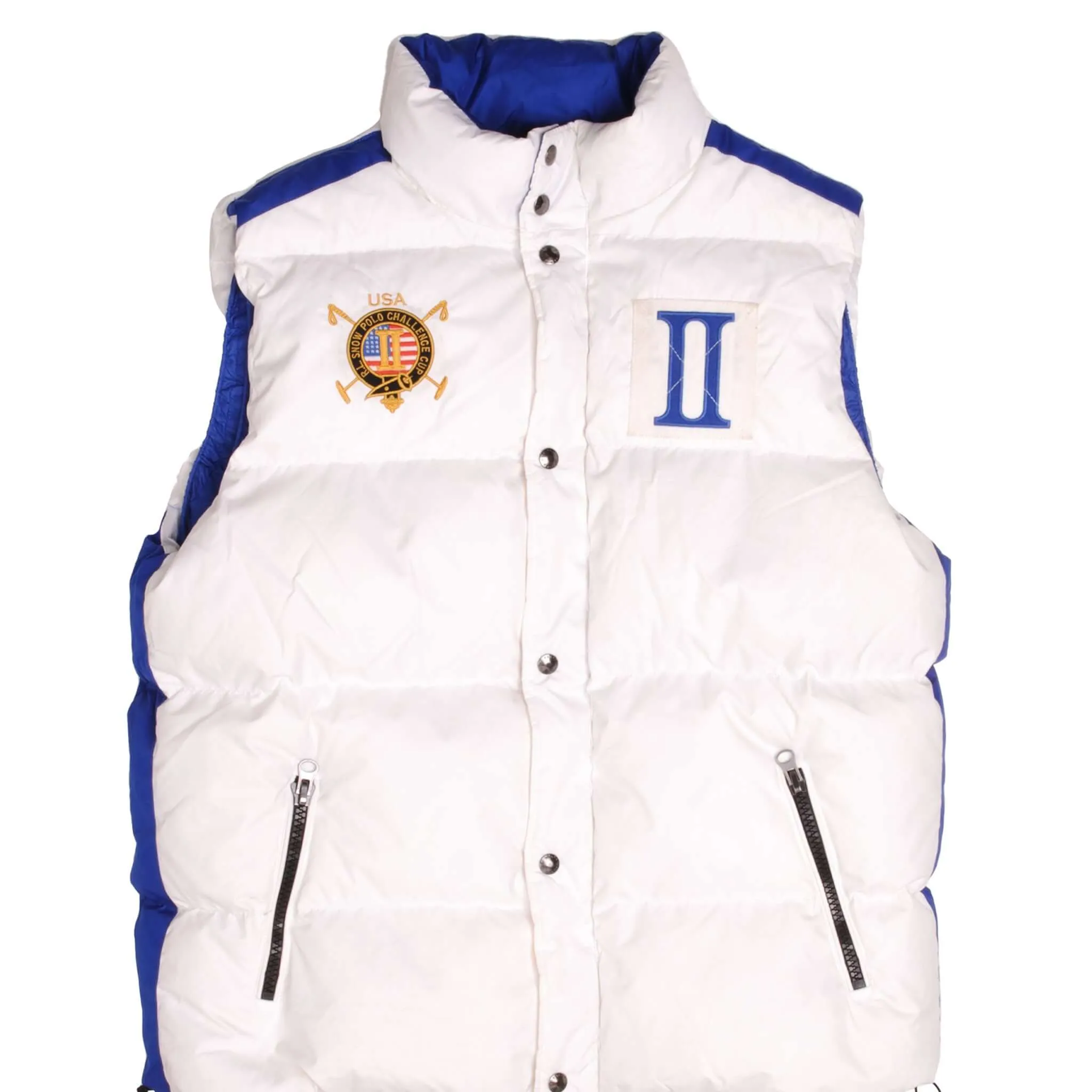 VINTAGE POLO RALPH LAUREN VEST DOWN PUFFER JACKET WHITE LARGE